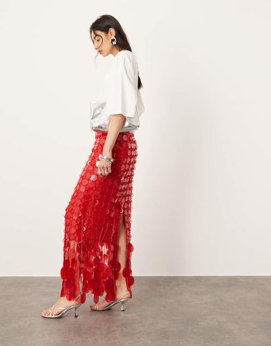 Jupe longue style futuriste à sequins et ourlet à franges - Asos Edition - Modalova