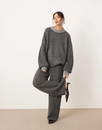 Pantalon ample d'ensemble en maille bouclée - Anthracite - Asos Edition - Modalova