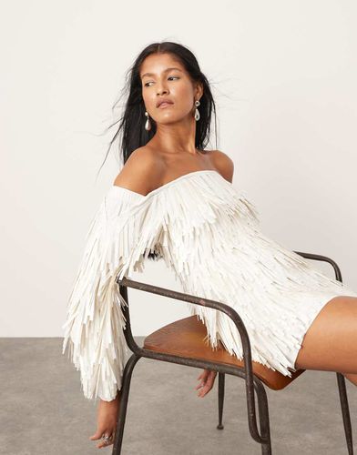 Robe courte ornée de sequins frangés à manches oversize - Asos Edition - Modalova