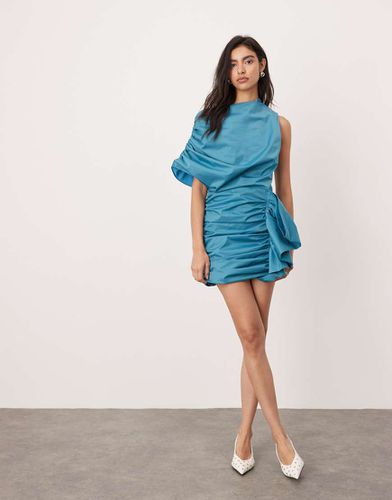 Robe courte froncée et structurée - Bleu sarcelle - Asos Edition - Modalova