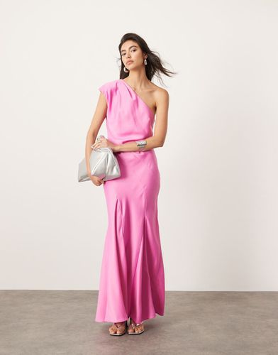 Robe asymétrique longue à détail cousu et jupe ample - Rose - Asos Edition - Modalova