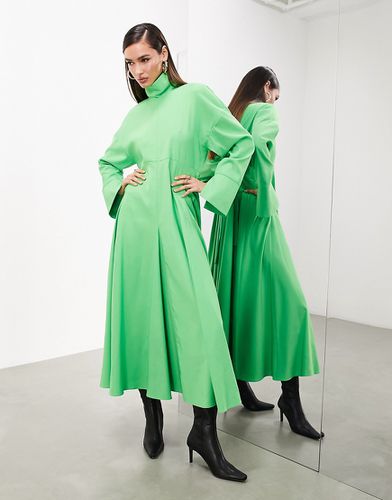 Robe froncée au dos à manches longues et col montant - Vert vif - Asos Edition - Modalova