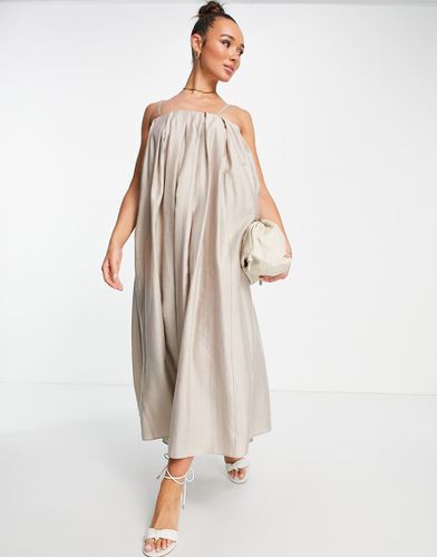 Robe longue bandeau avec plis - Gris perle - Asos Edition - Modalova