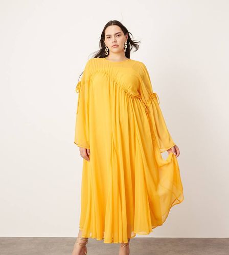 Robe longue en mousseline à manches longues et à détail froncé - Asos Edition - Modalova