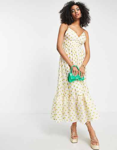 Robe mi-longue à bretelles avec petites fleurs brodées - Asos Edition - Modalova