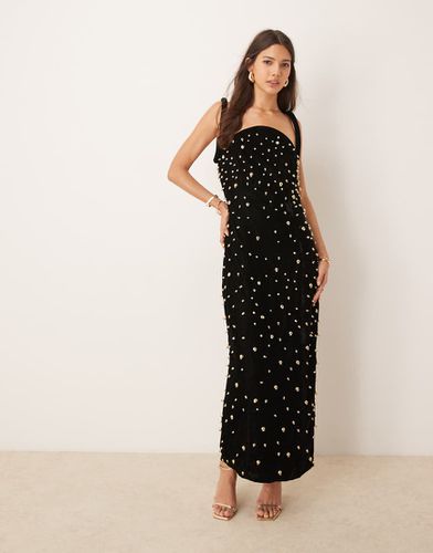 Robe mi-longue en velours ornée de perles - Asos Edition - Modalova