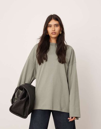 T-shirt à manches longues oversize en coton de qualité supérieure - olive - Asos Edition - Modalova