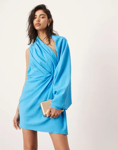 Ultimate - Robe courte drapée - Bleu - Asos Edition - Modalova