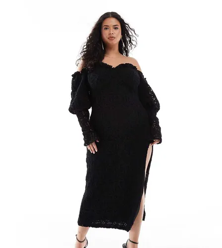 Curve - Robe mi-longue à épaules dénudées nouée dans le dos au crochet - Asos Luxe - Modalova