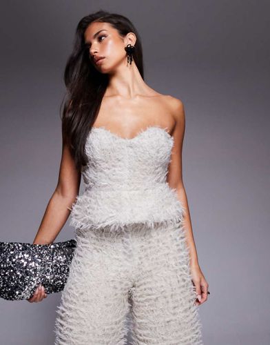 Top bandeau d'ensemble en maille  basque - Gris - Asos Luxe - Modalova