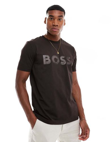 T-shirt avec appliqué logo effet dentelé - foncé - Boss Green - Modalova