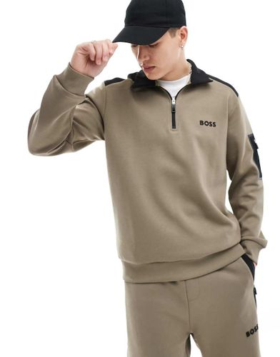 BOSS - Green - Sweat zippé - Beige - Boss Green - Modalova