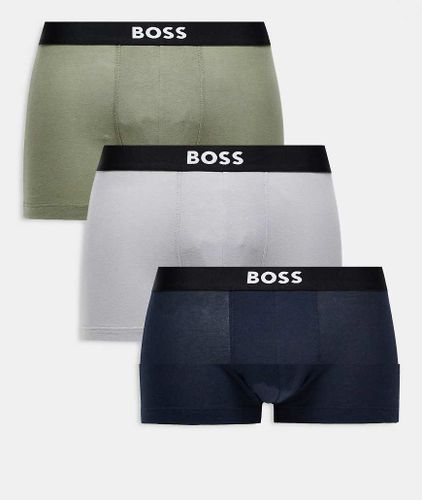 Boss - One - Lot de 3 boxers - Bleu marine, vert et gris - Boss Bodywear - Modalova