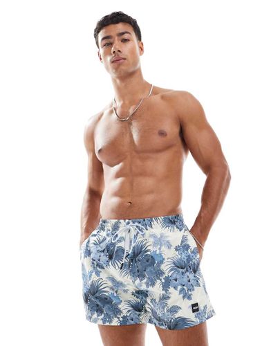 BOSS - Short de bain  imprim feuilles - Crme et - Boss Bodywear - Modalova