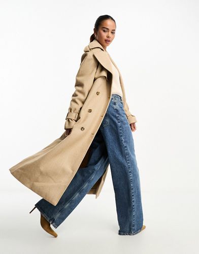 Trench-coat oversize à chevrons - Beige - Bardot - Modalova