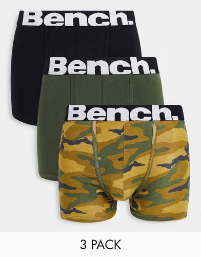 Lot de 3 boxers - Kaki/imprimé camouflage - Bench - Modalova