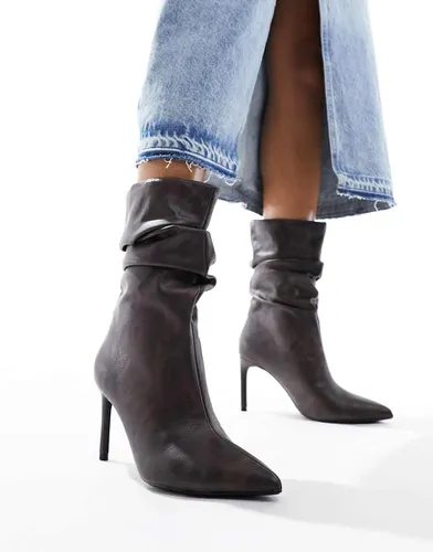 Bottes souples à talon - délavé - Bershka - Modalova