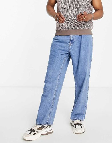 Bershka - Jean large plissé - Bleu - Bershka - Modalova