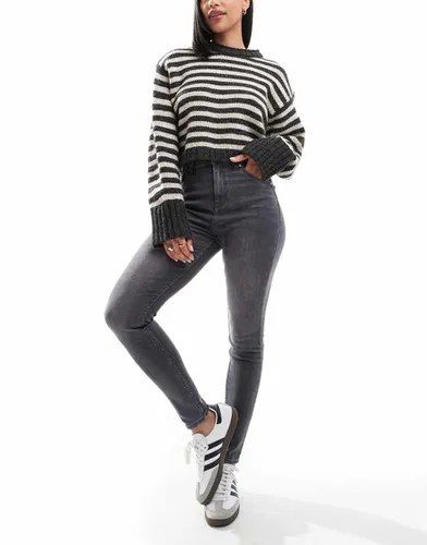 Jean skinny taille haute - foncé délavé - Bershka - Modalova