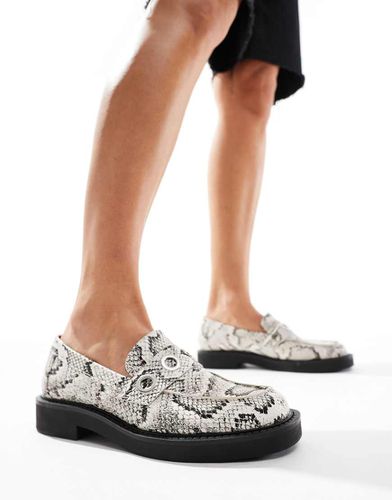 Mocassins effet peau de serpent - Bershka - Modalova