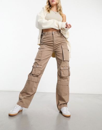 Pantalon cargo à poches multiples - Sable - Bershka - Modalova