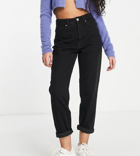 Bershka Petite - Jean mom - Noir - Bershka - Modalova