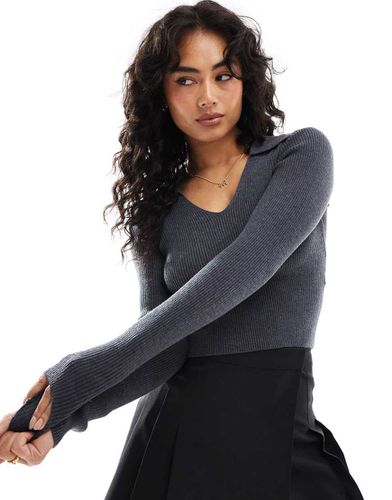 Pull côtelé - Anthracite - Bershka - Modalova