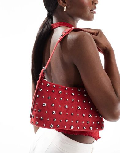 Sac port paule en imitation daim  clous - Bershka - Modalova