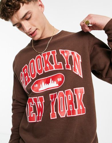 Sweat Oversize À Imprimé Brooklyn Black Homme