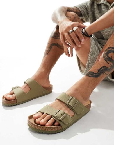 Arizona - Sandales en similicuir et en toile - Kaki - Birkenstock - Modalova