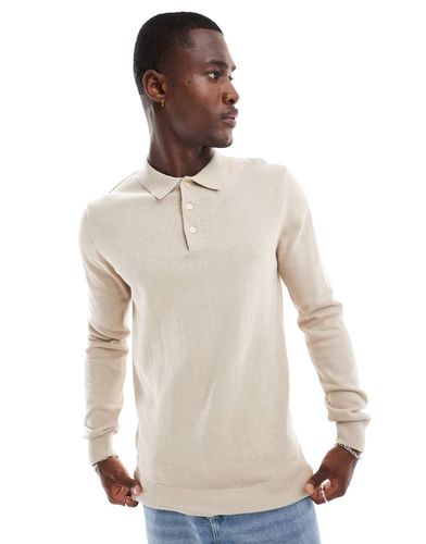 Polo manches longues en maille - Taupe - Brave Soul - Modalova