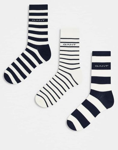 Lot de 3 paires de chaussettes de sport à rayures et logo - Gant - Modalova