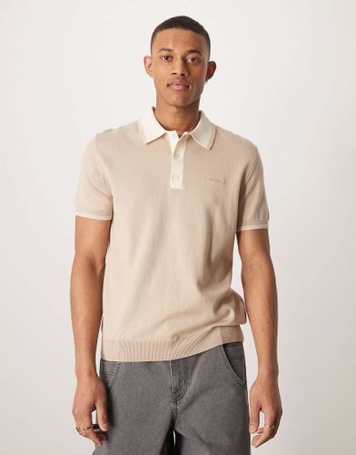 Polo manches courtes en maille  lisers contrastants - Beige - Gant - Modalova