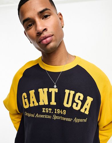 Sweat-shirt oversize style baseball à logo USA avec manches raglan - /jaune - Gant - Modalova