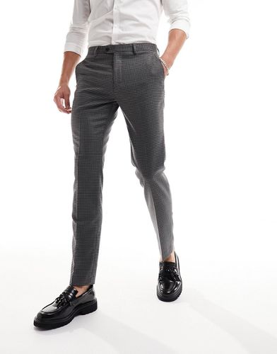 Pantalon de costume slim à motif pied de poule - et gris - Gianni Feraud - Modalova