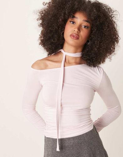 Top asymtrique en jersey avec liens nous - clair - Gina Tricot - Modalova
