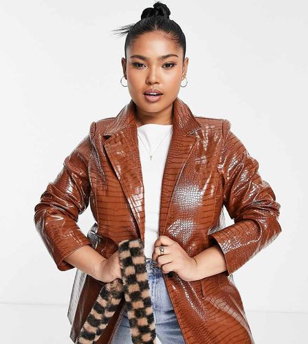 Blazer coupe décontractée - Croco - Glamorous Curve - Modalova