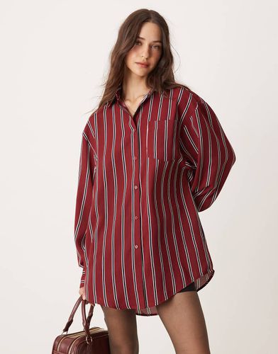 Chemise oversize à rayures - Bordeaux/ - Glamorous - Modalova