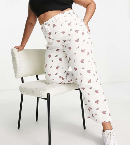 Glamorous Plus - Jean droit à taille haute et petites fleurs - Glamorous Curve - Modalova