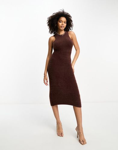 Robe longue moulante en maille duveteuse - Chocolat - Glamorous - Modalova