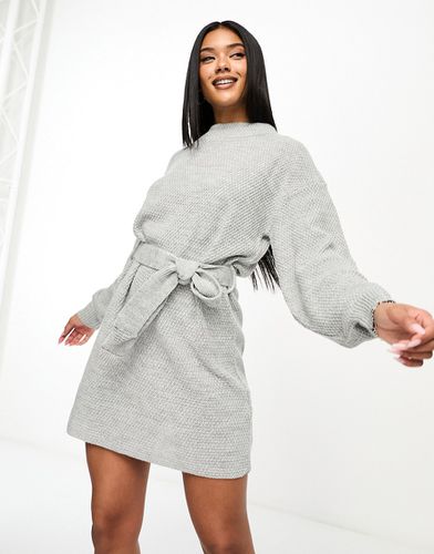 Robe pull courte nouée à la taille en maille - chiné - Glamorous - Modalova