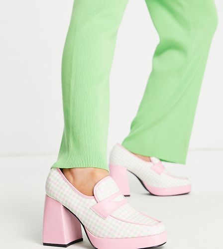 Exclusivité - Chaussures à talon et plateforme - Vichy rose et vert - Daisy Street - Modalova