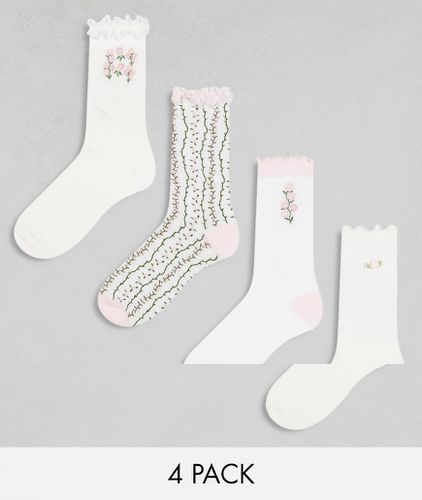 Lot de paires de chaussettes côtelées en maille pointelle - Daisy Street - Modalova