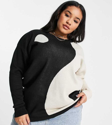 Pull en maille coupe décontractée à motif Yin et Yang - Daisy Street Plus - Modalova