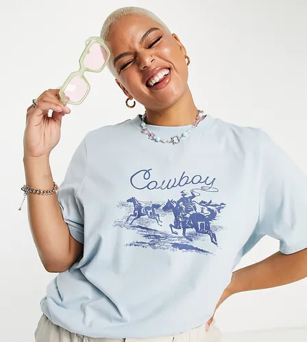 T-shirt à imprimé cowboy rétro graphique - pastel - Daisy Street Plus - Modalova