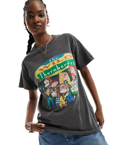 T-shirt oversize à imprimé La Famille Delajungle - délavé - Daisy Street - Modalova