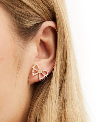 Boucles d'oreilles nauds ornées de perles - Designb London - Modalova