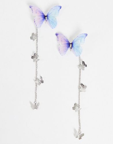 Lot de 2 pinces à cheveux en forme de papillon avec détail chaîne - DesignB London - Modalova