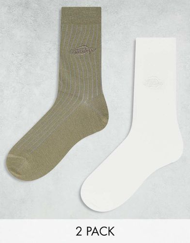 Lot de 2 paires de chaussettes en maille à logo ton sur ton - Kaki et blanc cassé - Dickies - Modalova