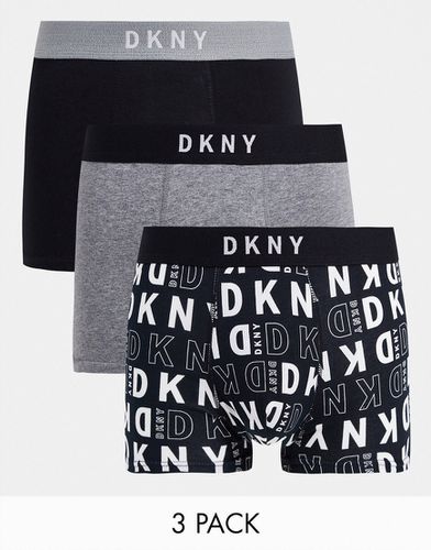 Durham - lot de 3 boxers à imprimé logo - Dkny - Modalova